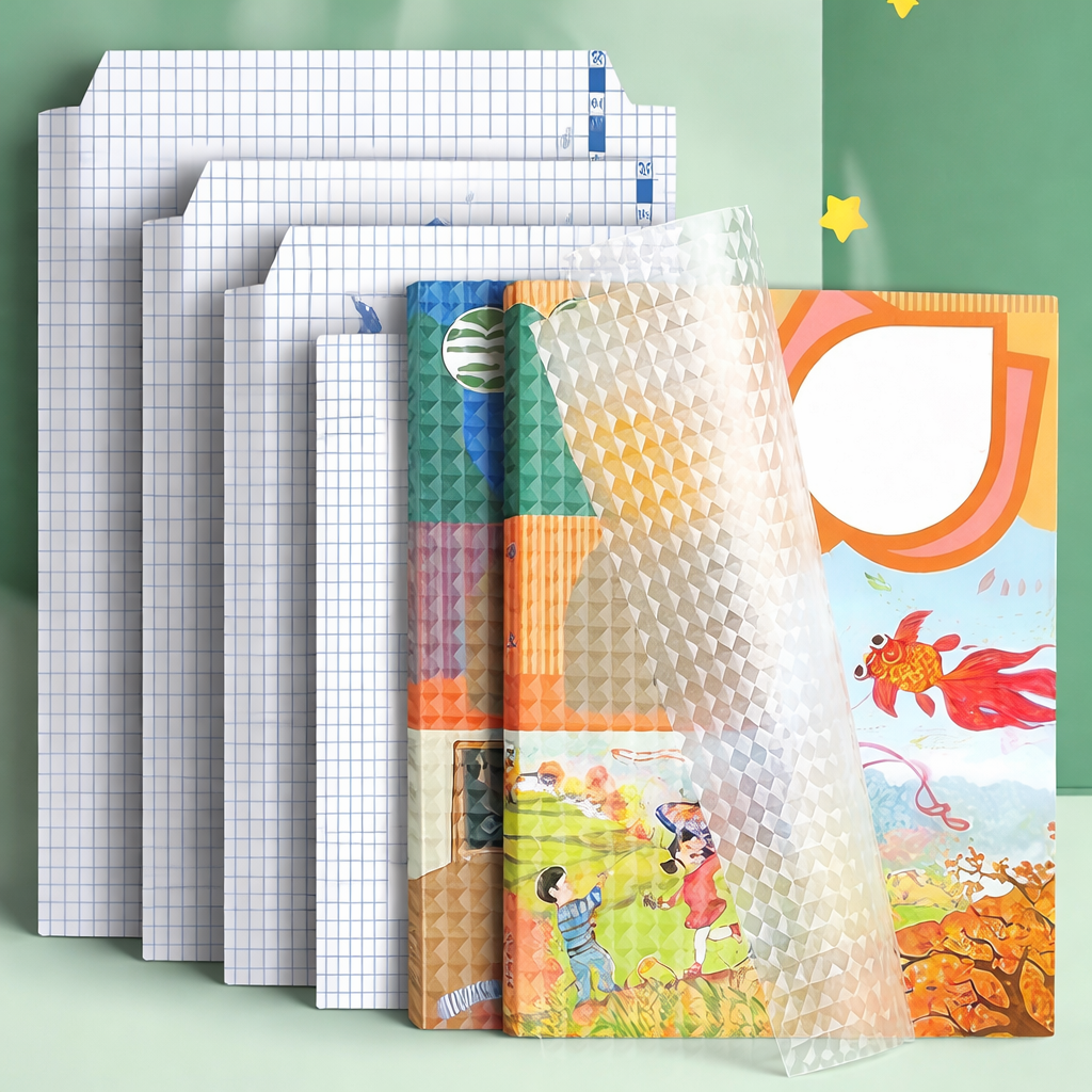 Book Binding Transparent Cover Sticker Book Cover Film Self-Adhesive Book Cover Sticker [30 Pcs- 3 Different Sizes -10 Each]