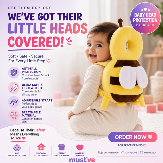 Baby Head Protection Backpack – Prevent Painful Falls During First Steps - PREPAID ONLY