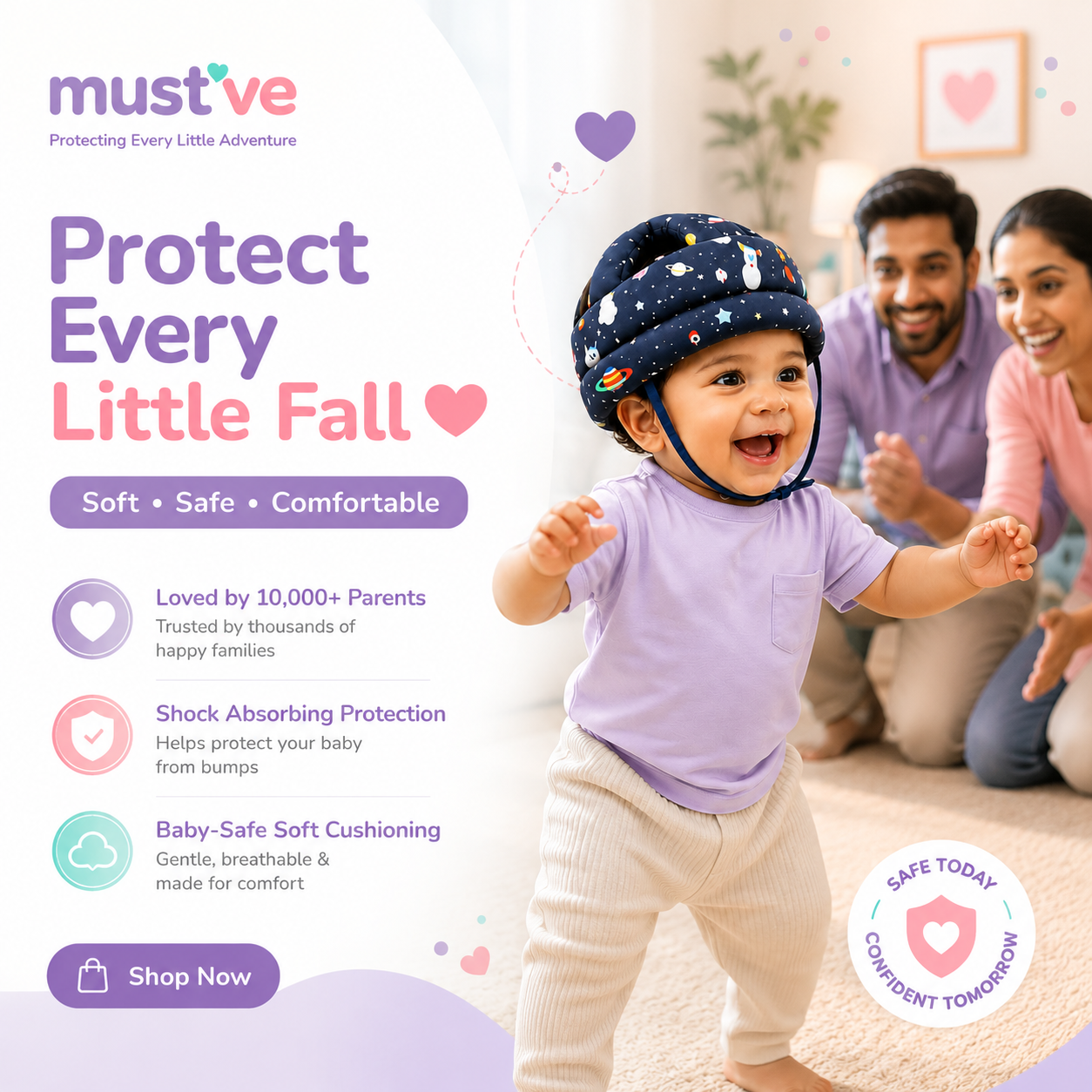 Baby Head Protection Helmet – 360° Safety Cushion