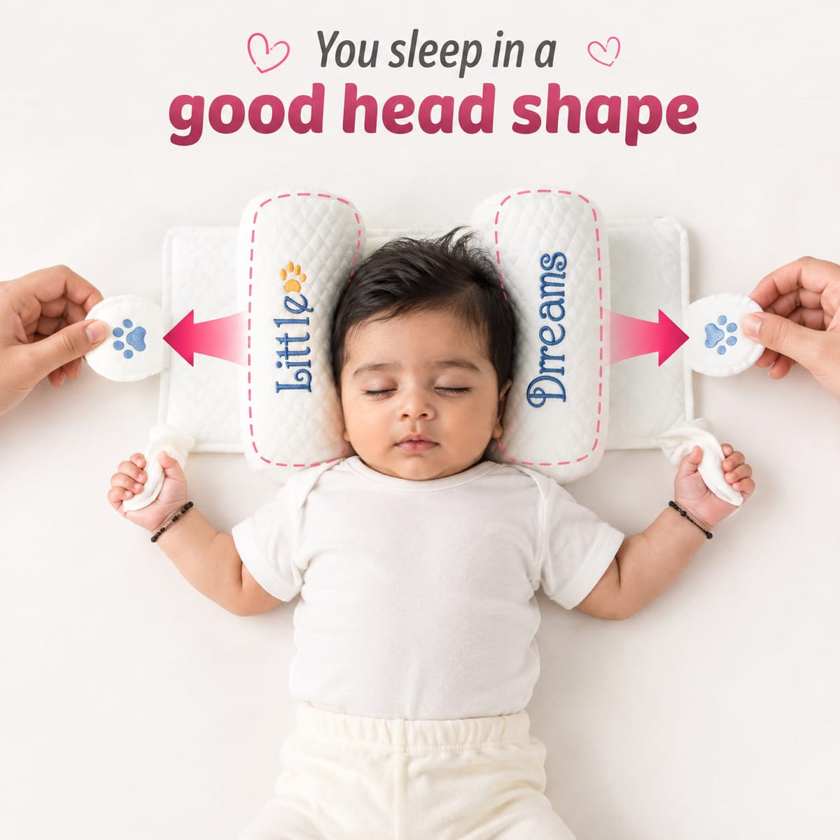 Premium Baby Sleeping Pillow | Soft Cotton & Natural Millet Filling | Breathable Baby Support Pillow
