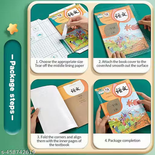 Book Binding Transparent Cover Sticker Book Cover Film Self-Adhesive Book Cover Sticker [30 Pcs- 3 Different Sizes -10 Each]