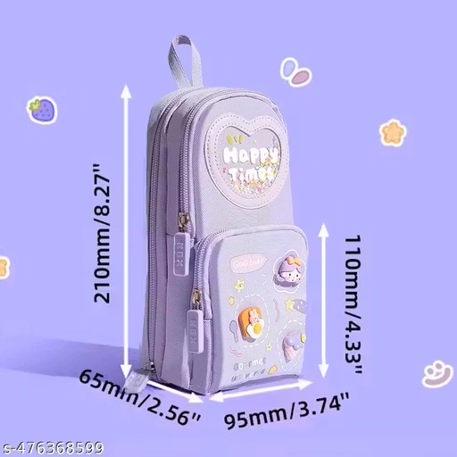 Make Your Child’s School Life Organized. Smart pencil case with multiple compartments  No more messy bags!     Premium Large Capacity Cute Aesthetic Pencil Pouch for Girls & Kids (Purple)