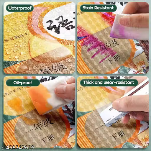 Book Binding Transparent Cover Sticker Book Cover Film Self-Adhesive Book Cover Sticker [30 Pcs- 3 Different Sizes -10 Each]