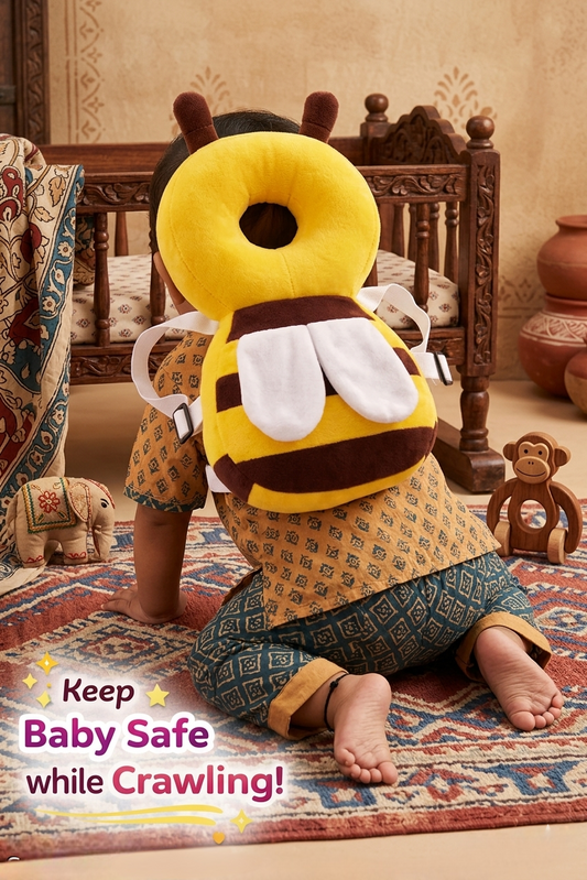 Baby Head Protection Backpack – Soft Cushion Anti-Fall Safety Pad for Toddlers (Cute Bee Design)