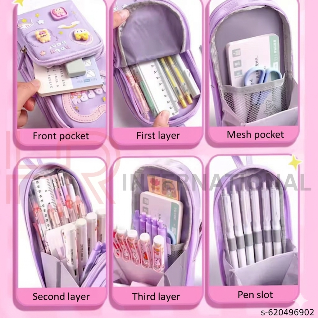 Make Your Child’s School Life Organized. PINK Smart pencil case with multiple compartments  No more messy bags!     Premium Large Capacity Cute Aesthetic Pencil Pouch for Girls & Kids (PINK)